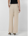 Beige pleated trousers with black pinstripes | Roberto Verino