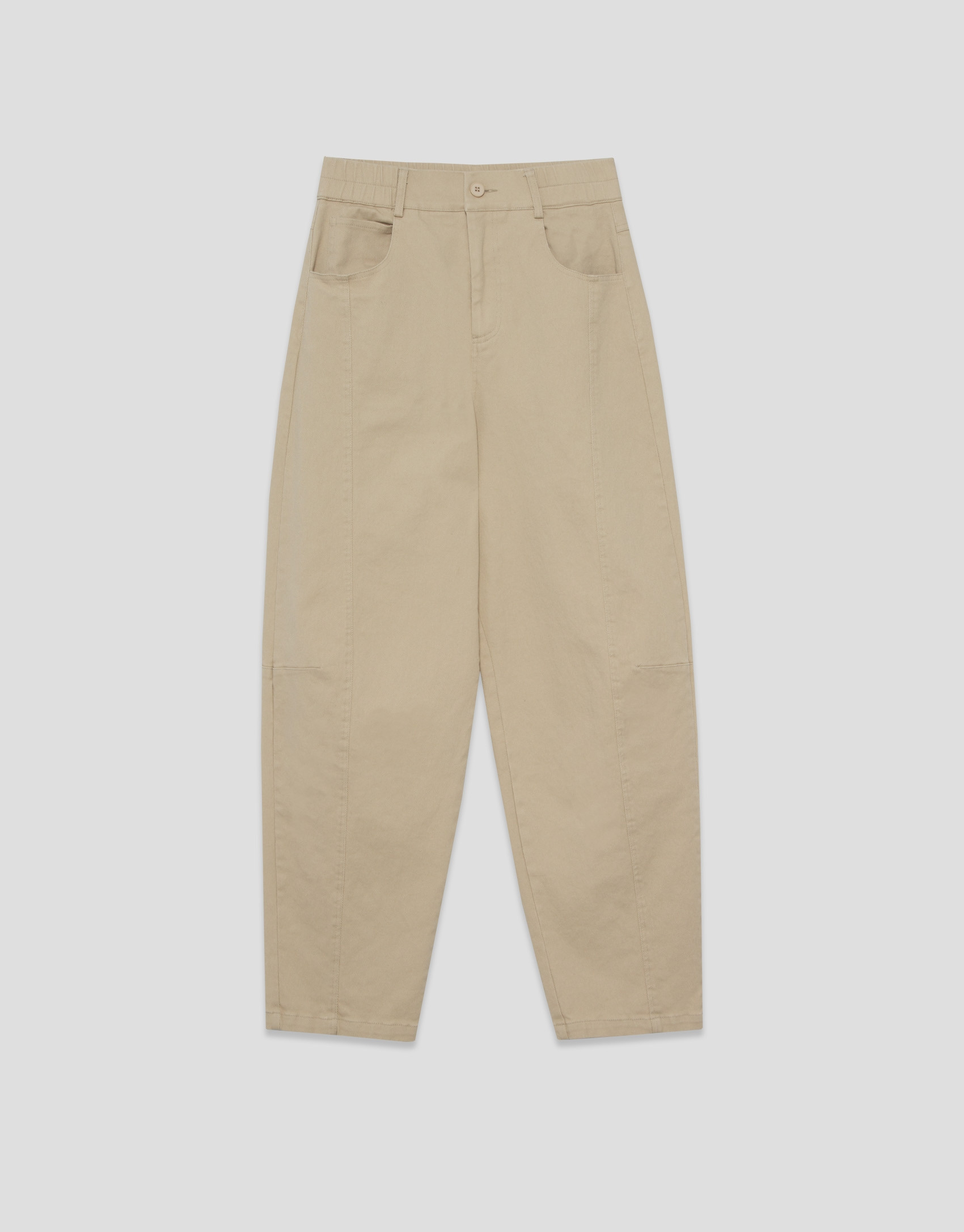 Camel cotton balloon trousers - Woman - SS2026 | Roberto Verino
