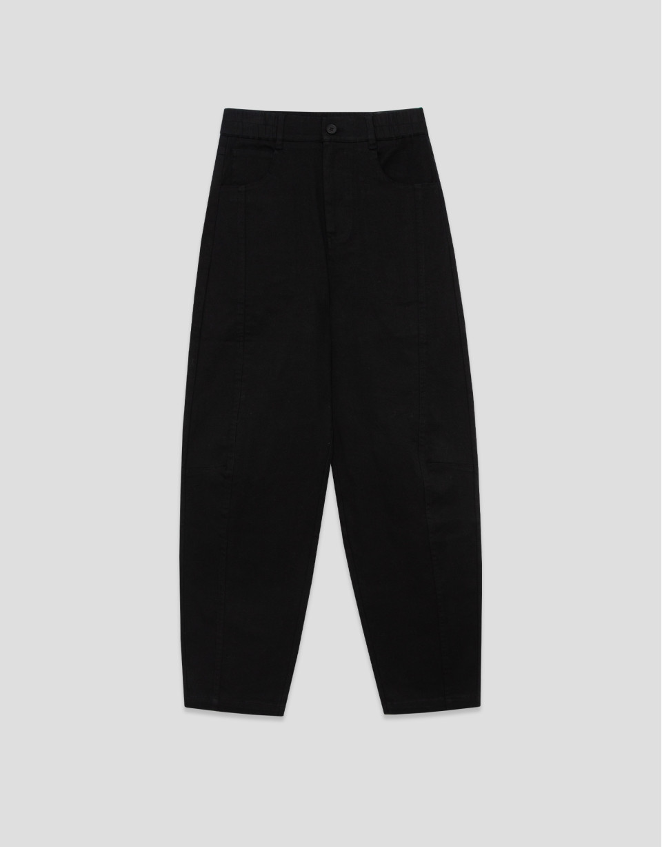 Black cotton balloon trousers - Woman - SS2026 | Roberto Verino