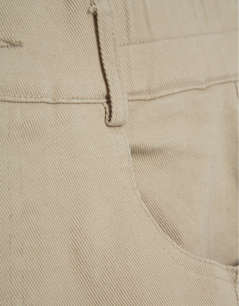 Pantalón corte balloon algodón cámel - Mujer | Roberto Verino