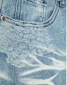 Blue wide-leg jeans with jacquard and faded ... | Roberto Verino
