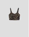 Crop top crepé estampado hojas tonos marrones | Roberto Verino