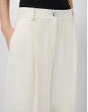 Wide-leg trousers with pleats in off-white ... | Roberto Verino