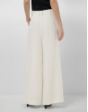 Wide-leg trousers with pleats in off-white ... | Roberto Verino