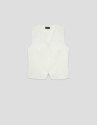 Structured ecru crepe top - Woman - SS2026 | Roberto Verino
