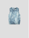 Lightweight blue-toned gathered top - Woman | Roberto Verino