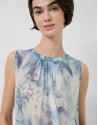 Top fruncido tejido ligero tonos azules - Mujer | Roberto Verino