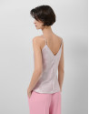 Pink shiny laminated fabric top - Woman | Roberto Verino