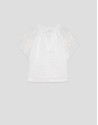 Blusa ramio blanco con bordado floral - Mujer | Roberto Verino