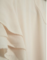 Short-sleeved blouse with camel ruffles - Woman | Roberto Verino