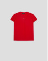 Blusa manga corta con volantes rojo - Mujer | Roberto Verino