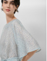 Blusón en crepe estampado tonos azules - Mujer | Roberto Verino