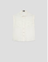 Ecru sleeveless blouse with pockets - Woman | Roberto Verino