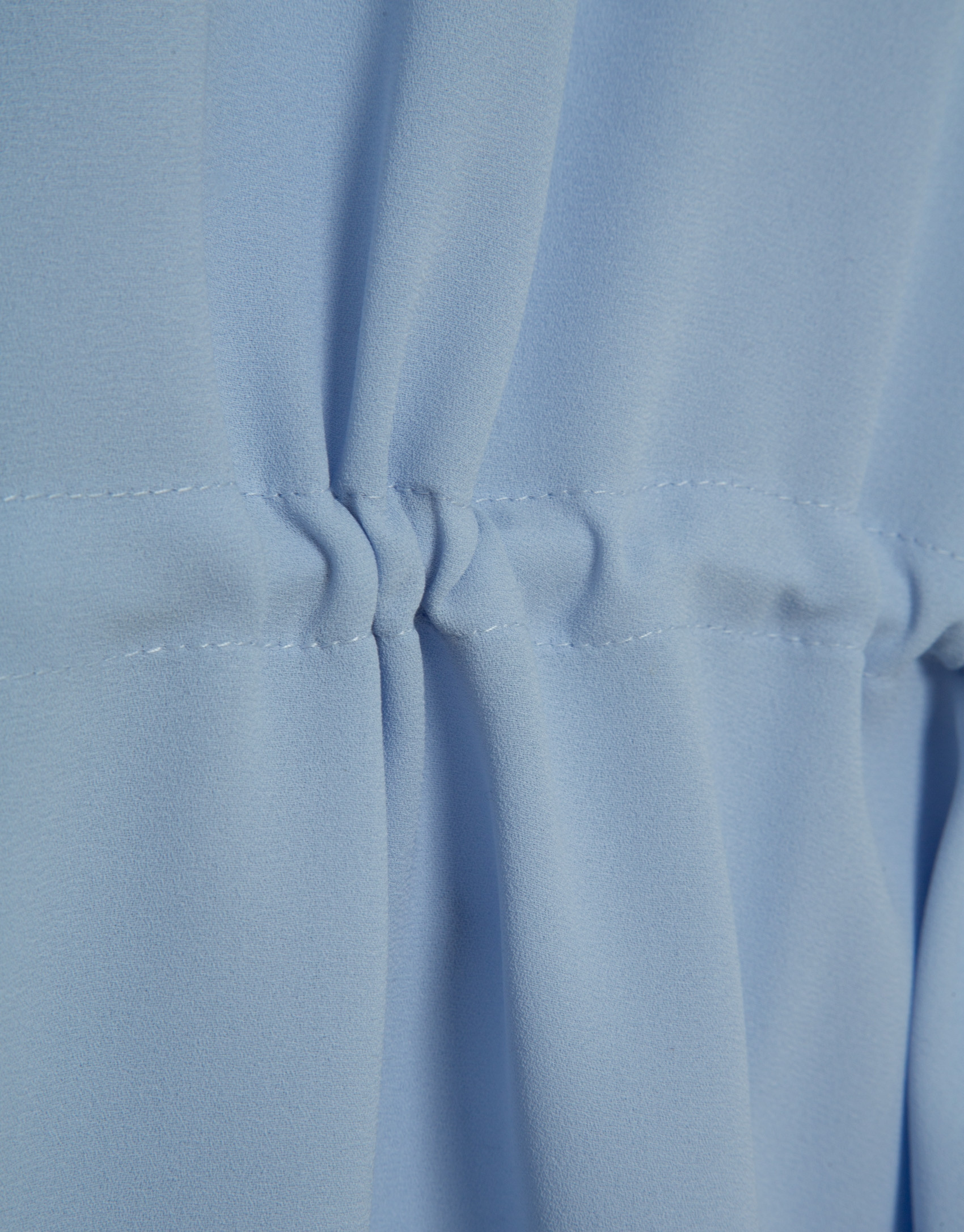 Blusa manga volante con cintura fruncida azul... | Roberto Verino