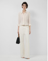 Long-sleeved blouse with rolled-up sleeves in... | Roberto Verino