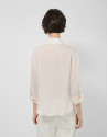 Long-sleeved blouse with rolled-up sleeves in... | Roberto Verino