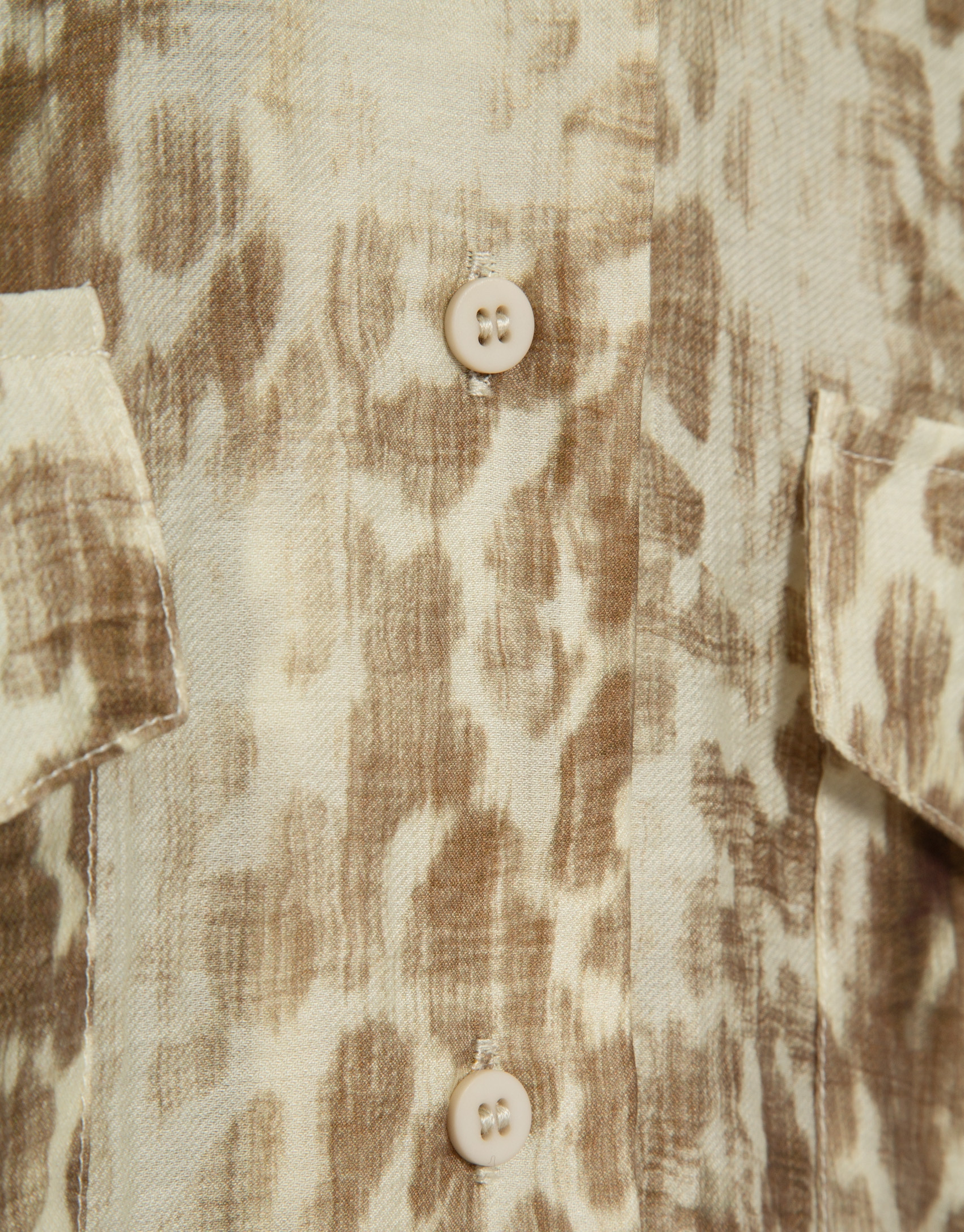Oversized beige crepe print blouse - Woman | Roberto Verino