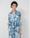 Blusa oversize crepé estampado floral tonos ... | Roberto Verino