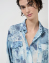 Oversized blue floral print crepe blouse | Roberto Verino