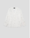 Oversized white devoré blouse with floral print | Roberto Verino
