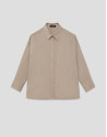 Oversized camel shirt with lace trim - Woman | Roberto Verino