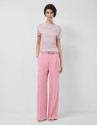 Pink tulle short-sleeved T-shirt - Woman | Roberto Verino