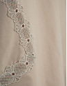 Oversized camel shirt with lace trim - Woman | Roberto Verino