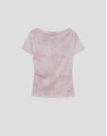Camiseta manga corta tul rosa - Mujer - PV2026 | Roberto Verino