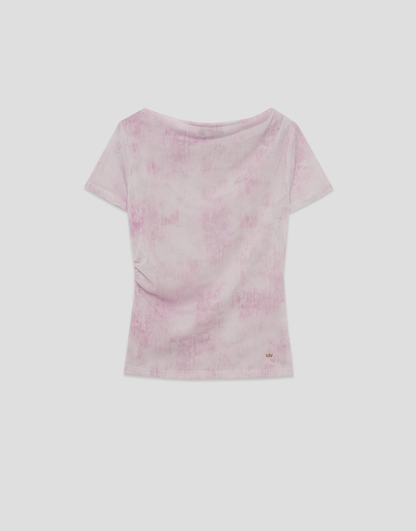 Pink tulle short-sleeved T-shirt - Woman | Roberto Verino