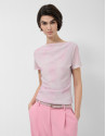 Camiseta manga corta tul rosa - Mujer - PV2026 | Roberto Verino
