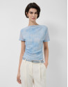 Camiseta manga corta tul azul claro - Mujer | Roberto Verino