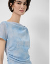 Camiseta manga corta tul azul claro - Mujer | Roberto Verino