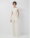 Ecru cut-out knit sleeveless T-shirt - Woman | Roberto Verino