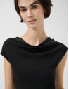 Camiseta sin mangas punto cortado negro - Mujer | Roberto Verino