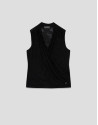 Camiseta cruzada sin mangas en punto devoré ... | Roberto Verino