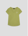 Lightweight cotton V-neck T-shirt in green | Roberto Verino