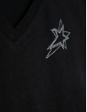 Camiseta cuello pico punto algodón ligero negro | Roberto Verino