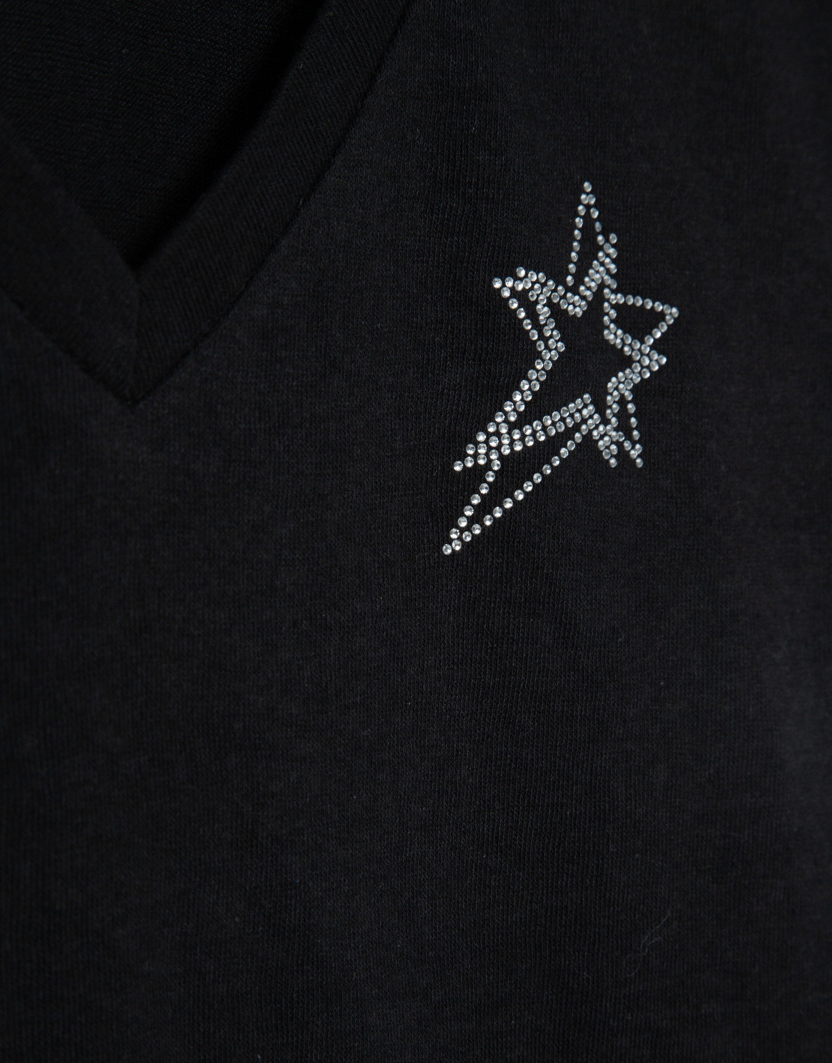 Camiseta cuello pico punto algodón ligero negro | Roberto Verino
