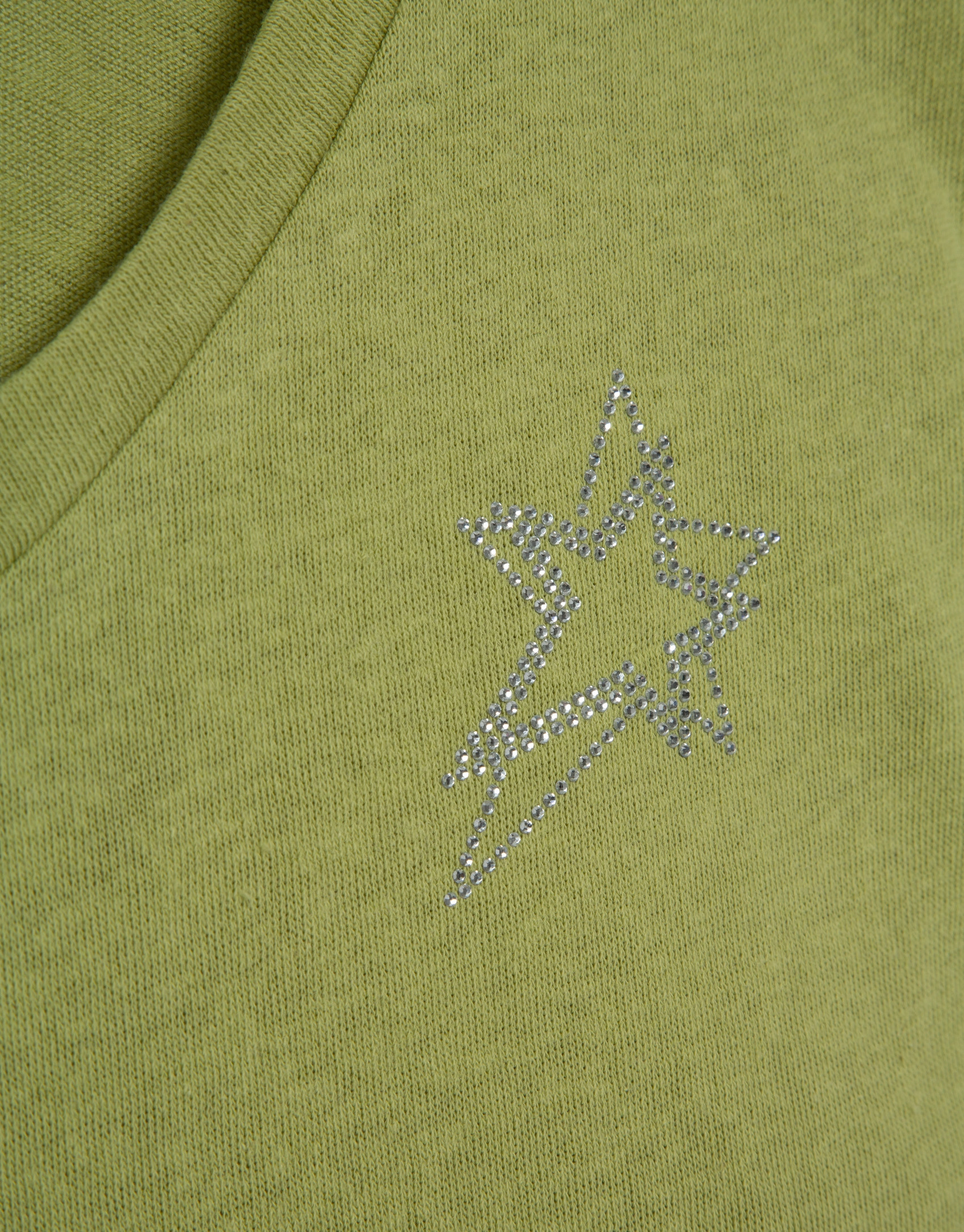 Camiseta cuello pico punto algodón ligero verde | Roberto Verino