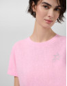 Lightweight cotton round neck T-shirt in pink | Roberto Verino