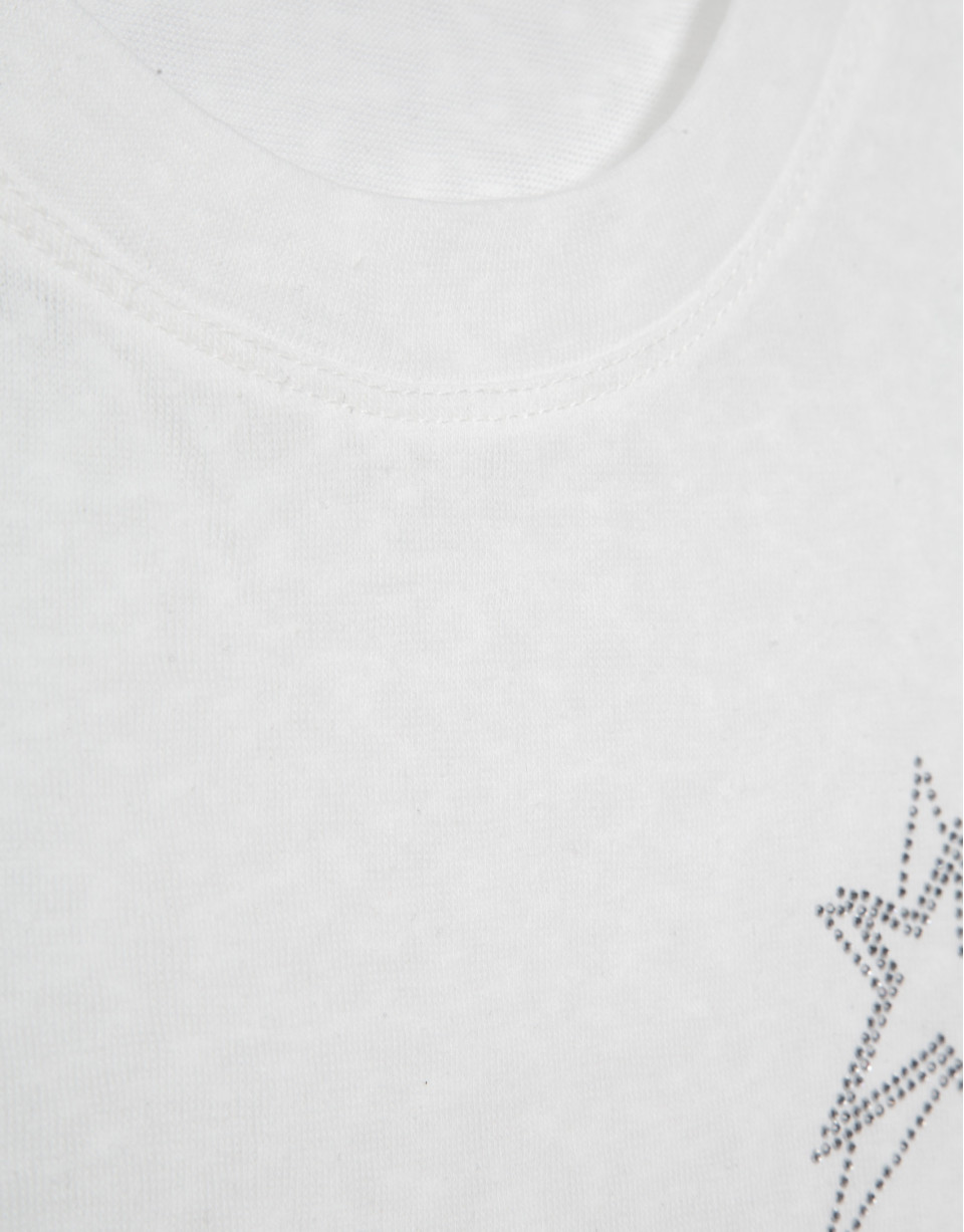 Lightweight cotton crew neck T-shirt in white | Roberto Verino