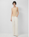 Camel and beige tank top - Woman - SS2026 | Roberto Verino