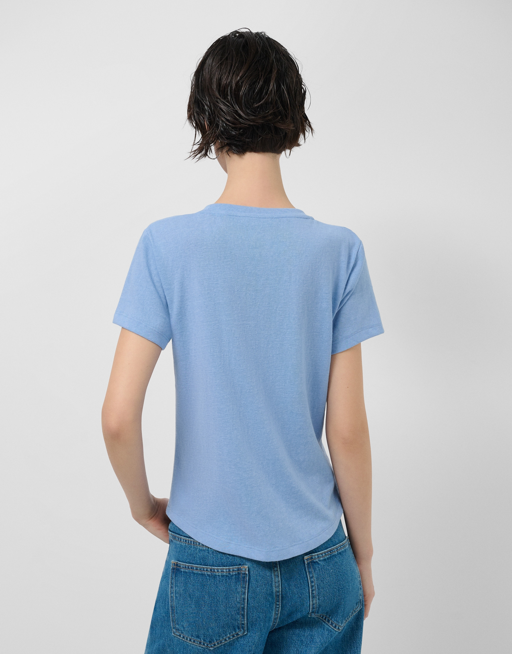 Camiseta cuello redondo punto algodón ligero... | Roberto Verino