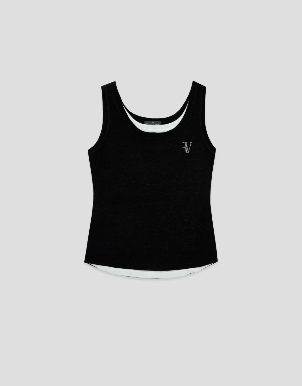 Tank top negro y blanco - Mujer - PV2026 | Roberto Verino