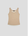 Camel and beige tank top - Woman - SS2026 | Roberto Verino