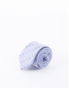 Tie with white and navy blue dots