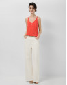 Camiseta tirante doble rojo coral - Mujer | Roberto Verino