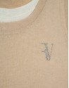 Camel and beige tank top - Woman - SS2026 | Roberto Verino