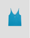 Camiseta tirante doble azul turquesa - Mujer | Roberto Verino
