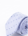 Tie with white and navy blue dots